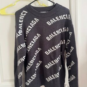 Balenciaga Black and White Logo Sweater
